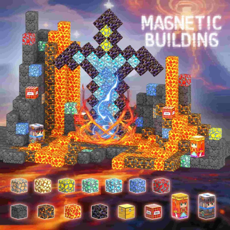150PCS Minecraft Magnetic Building Blocks – Sword Mine STEM Toy (2)