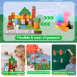 Minecraft Inspired Animal Home Magnetic Blocks – 100PCS STEM Building Cubes for Kids Ages 3+ (1)
