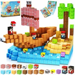 Minecraft Inspired Magnetic Pirate Ship Building Blocks – 100PCS STEM Toy Set (2)