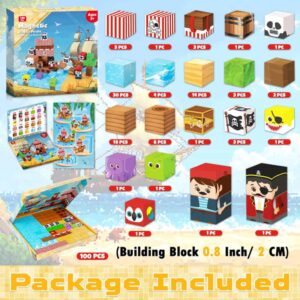 Minecraft Inspired Magnetic Pirate Ship Building Blocks – 100PCS STEM Toy Set (3)