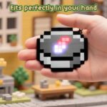 Minecraft Inspired Movable Compass Keychain – Rechargeable LED Pixel RPG Prop (1)