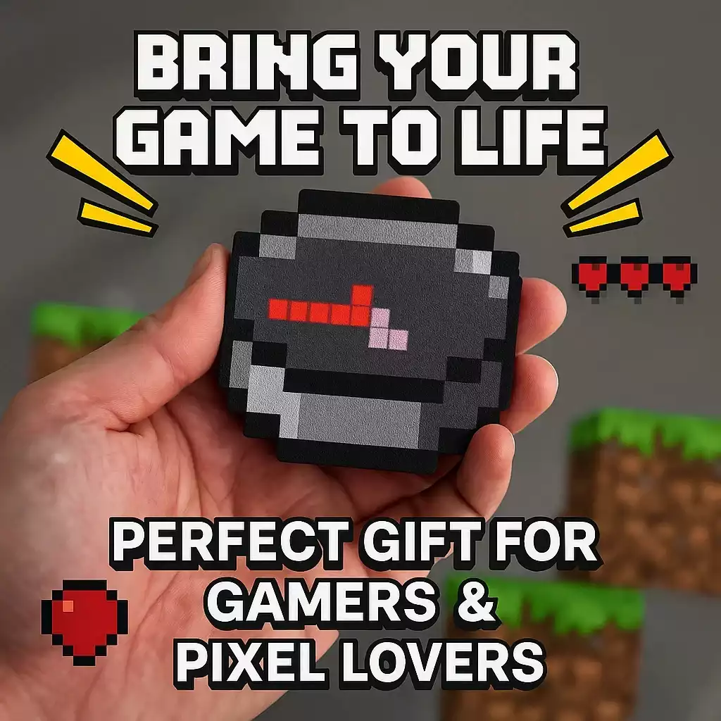 Minecraft Inspired Movable Compass Keychain – Rechargeable LED Pixel RPG Prop (2)