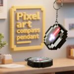 Minecraft Inspired Movable Compass Keychain – Rechargeable LED Pixel RPG Prop (3)