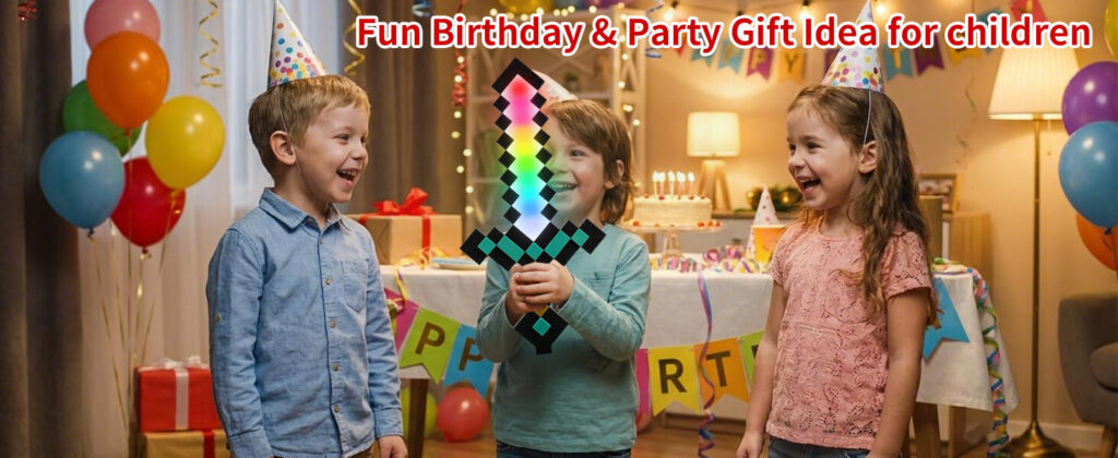 Minecraft Inspired Pixel Diamond Sword LED Night Light (1)