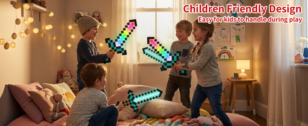 Minecraft Inspired Pixel Diamond Sword LED Night Light (9)