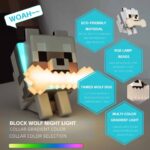 Minecraft Inspired Pixel Wolf Night Light – 5 Color Tap Control LED Desk Lamp (8)