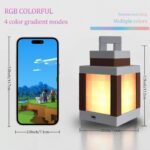 Minecraft Lantern Night Light – 16 Color Rechargeable LED Pixel Lamp with Remote (9)
