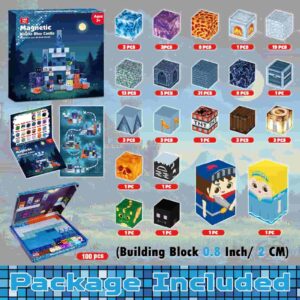 Minecraft Magnetic Blocks – Blue Kingdom Castle 100PCS Building Set (2)