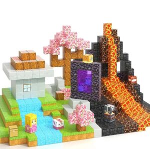 Minecraft Magnetic Building Blocks – Princess & Knight Set (79–448PCS) STEM Toy for Kids (1)