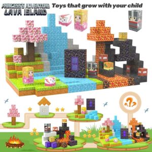 Minecraft Magnetic Building Blocks – Princess & Knight Set (79–448PCS) STEM Toy for Kids (15)