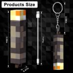 Minecraft Mini Torch Keychain Rechargeable LED Flashlight with 7 Colors (1)