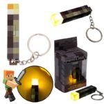 Minecraft Mini Torch Keychain Rechargeable LED Flashlight with 7 Colors (6)