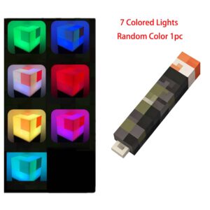 Minecraft Mini Torch Keychain Rechargeable LED Flashlight with 7 Colors (9)
