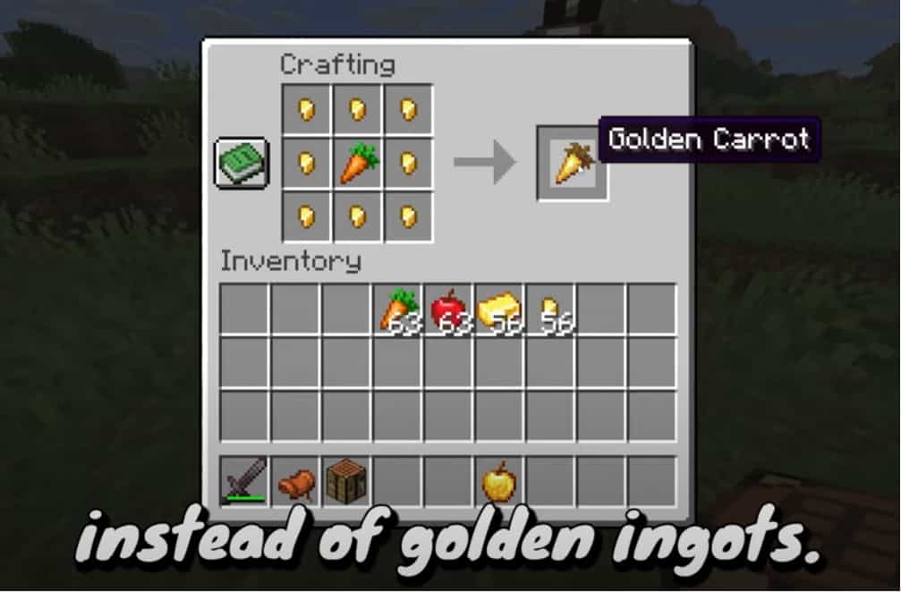 golden apples and golden carrots for breeding horses in minecraft