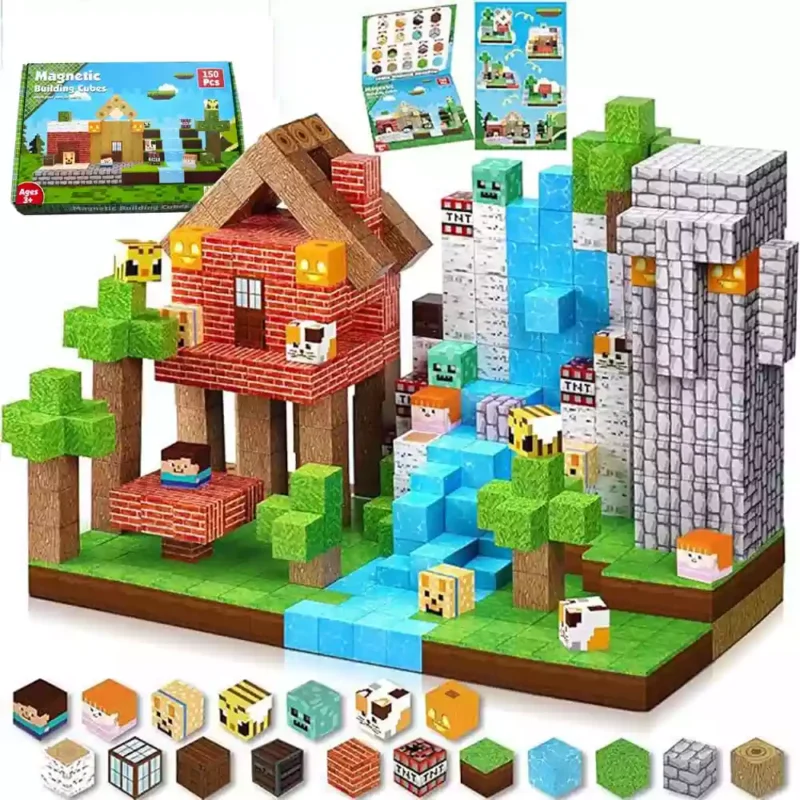 Jungle Tribe Pixel Magnetic Blocks 150PCS STEM Toys 3+ (1)