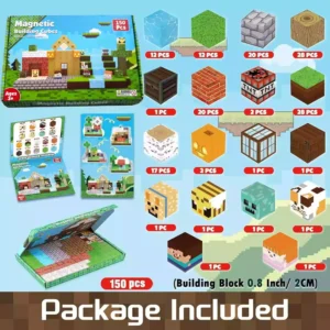 Jungle Tribe Pixel Magnetic Blocks 150PCS STEM Toys 3+ (2)