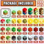 Minecraft Magnetic Blocks Mario Set – 200PCS Light Up Magnetic Building Blocks for Kids 3+ (2)