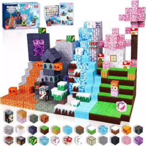 Minecraft Magnetic Building Blocks – Lava Forest Theme Set (2)