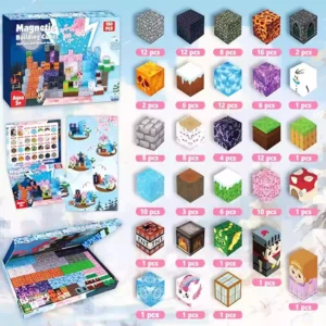 Minecraft Magnetic Building Blocks – Lava Forest Theme Set (5)